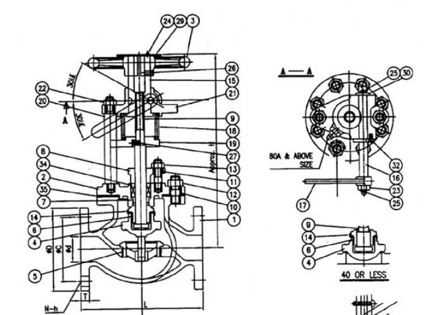 Drawing of JIS F7399 Shut-off Cast Steel Valve.jpg